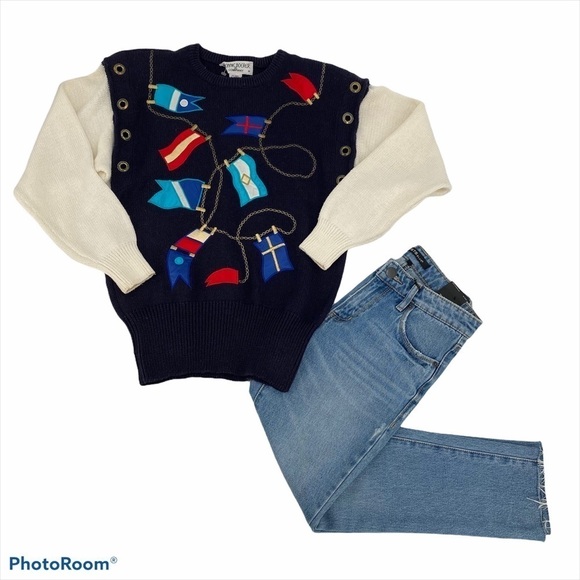 BONNIE BOERER RARE Vintage Nautical Yachting Sweater Size S NEW - Picture 3 of 11